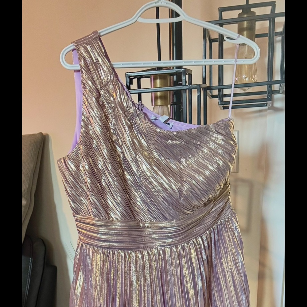 Fashion Nova Shimmering Rose Gold Maxi Dress - Picture 5 of 8
